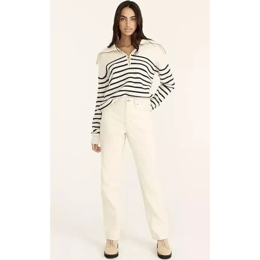J.Crew Sz 25 Slouchy Boyfriend Jean Ecru Denim High Rise 100% Cotton Beige NWT